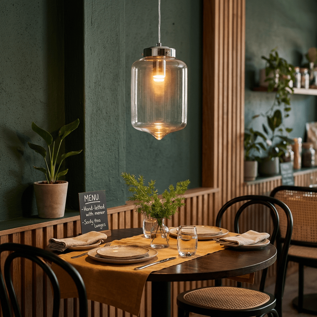Lantern Glass Pendant Light