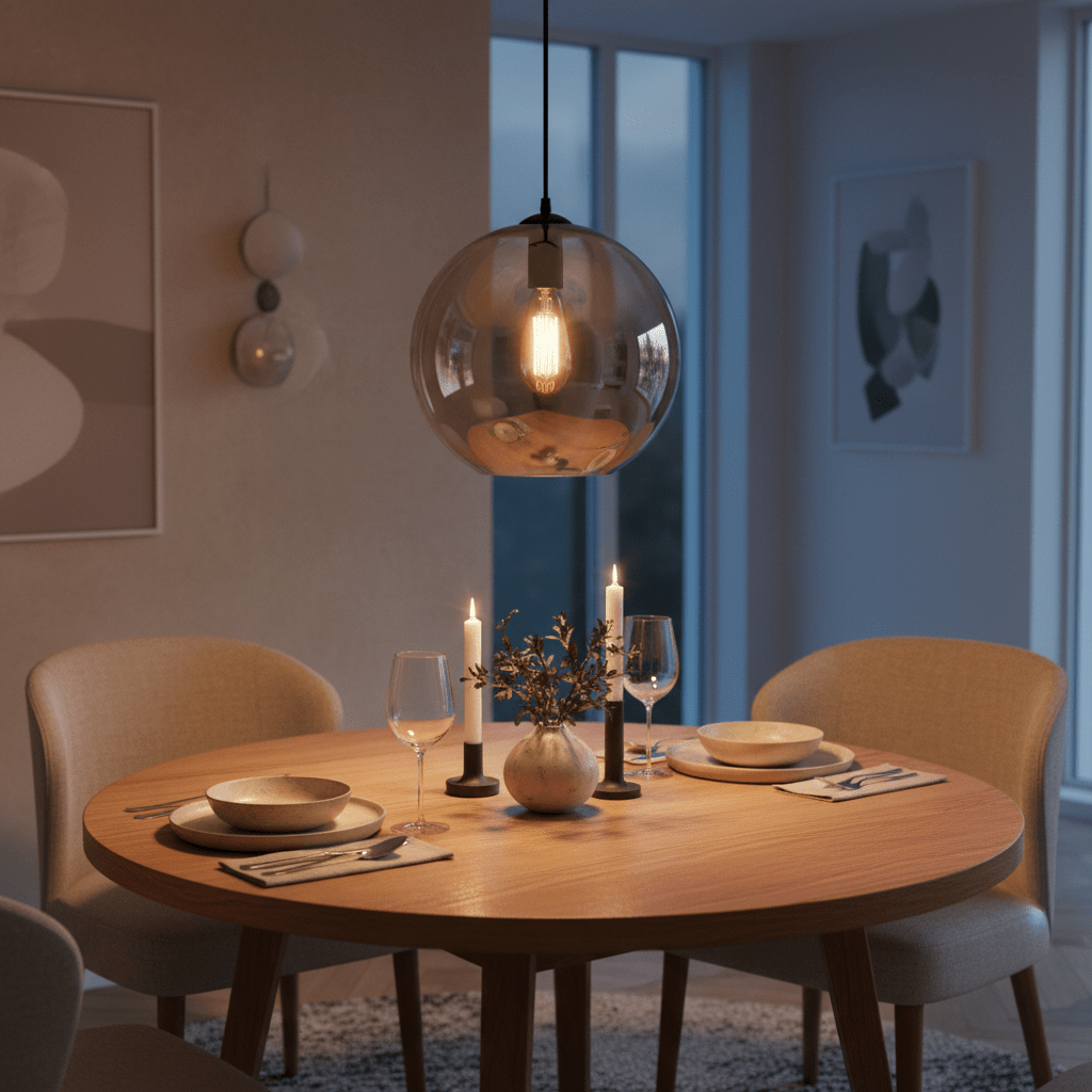 Amber Large Glass Ball Pendant Light