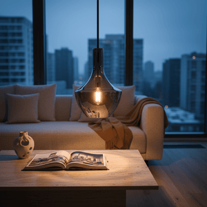 Vase Smoke Glass Pendant Light
