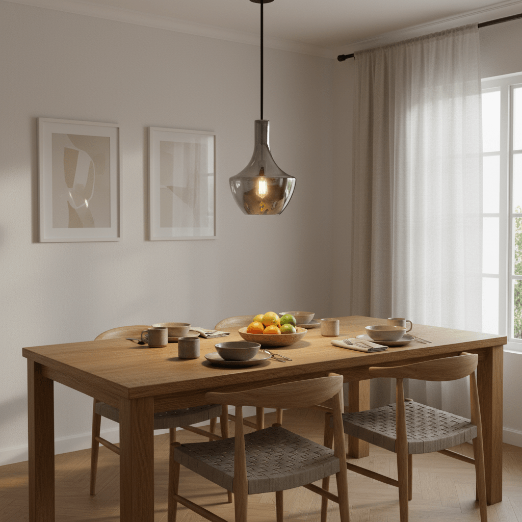 Vase Smoke Glass Pendant Light