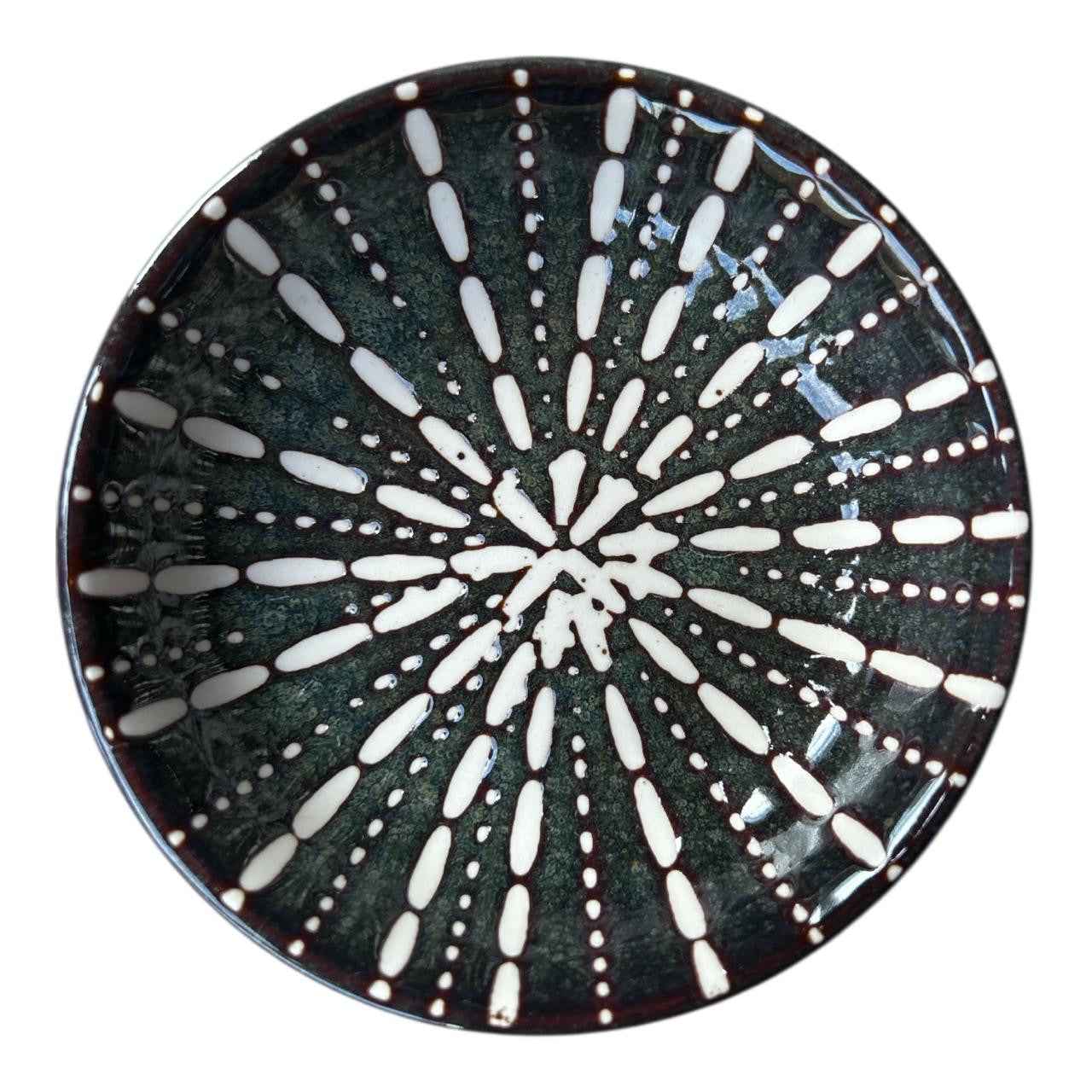 Ceramic Flat Bowl - Sea Green Sea Urchin decorative piece