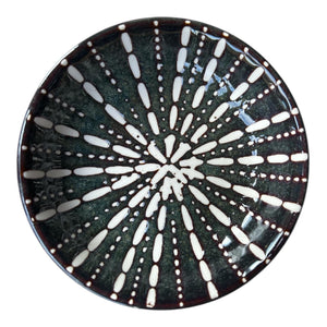 Ceramic Flat Bowl - Sea Green Sea Urchin decorative piece