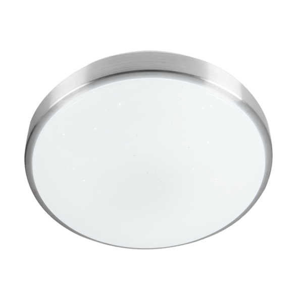 Starlight LED Ceiling Light with a sleek round design and a metallic edge, showcasing a starry effect.