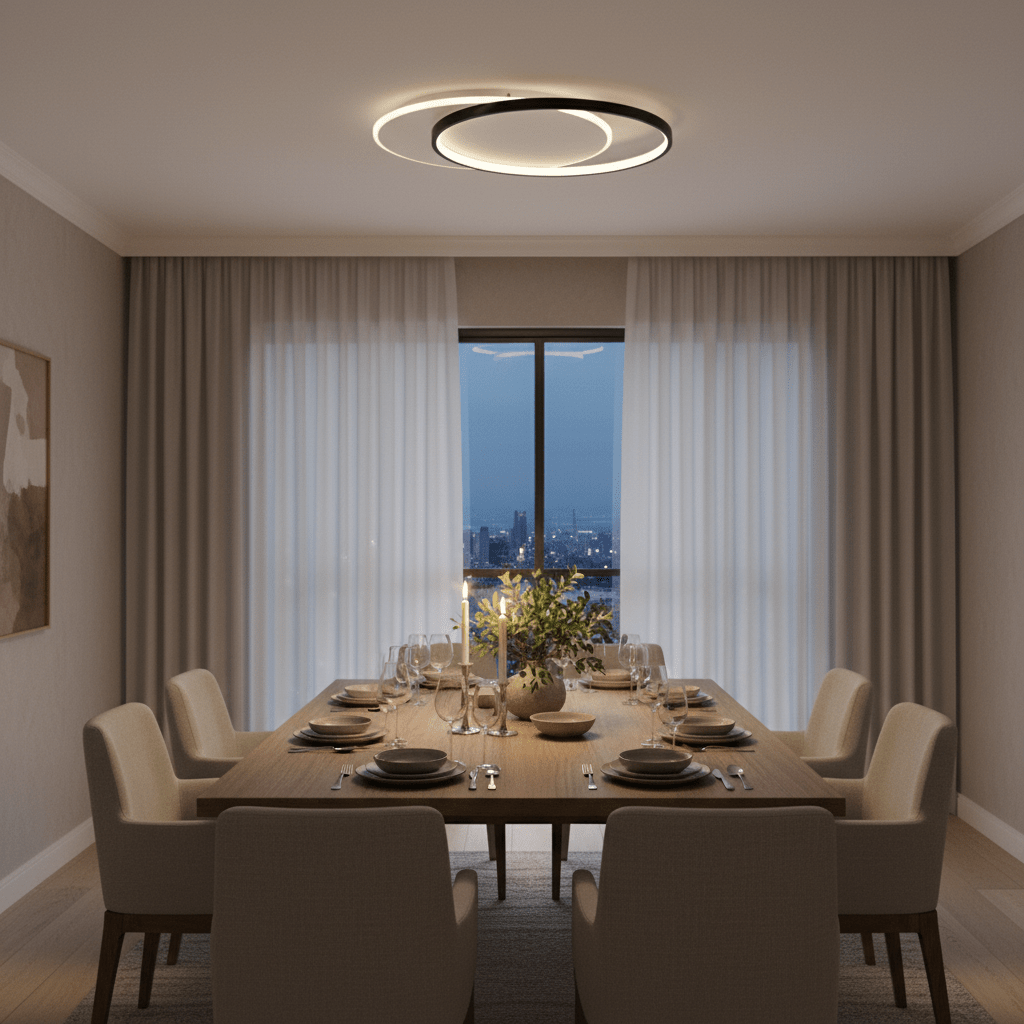 Round Metal & Acrylic LED Ceiling Light