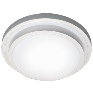 Stepped aluminium LED flush ceiling fitting in a round modern design