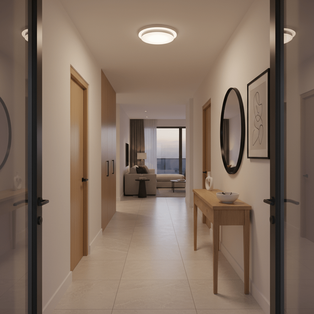 Stepped Aluminium LED Ceiling Fitting - 12 Watt