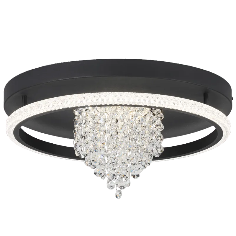 Black & Crystal CCT LED Ceiling Light