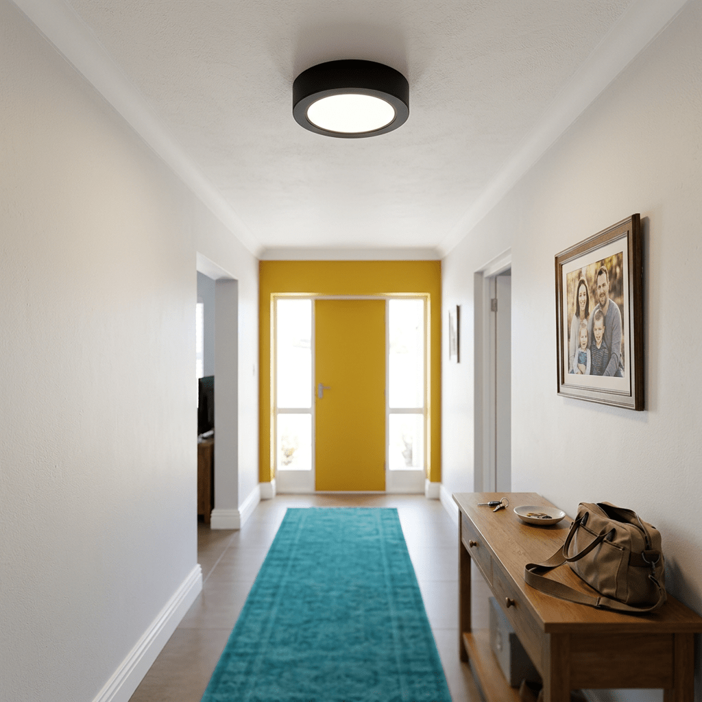LED Ceiling Fitting Matt Black Ceiling Light - Dual Mount