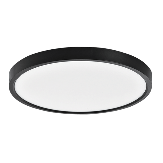 Black 18W LED ceiling light with a slim round profile and integrated light source.