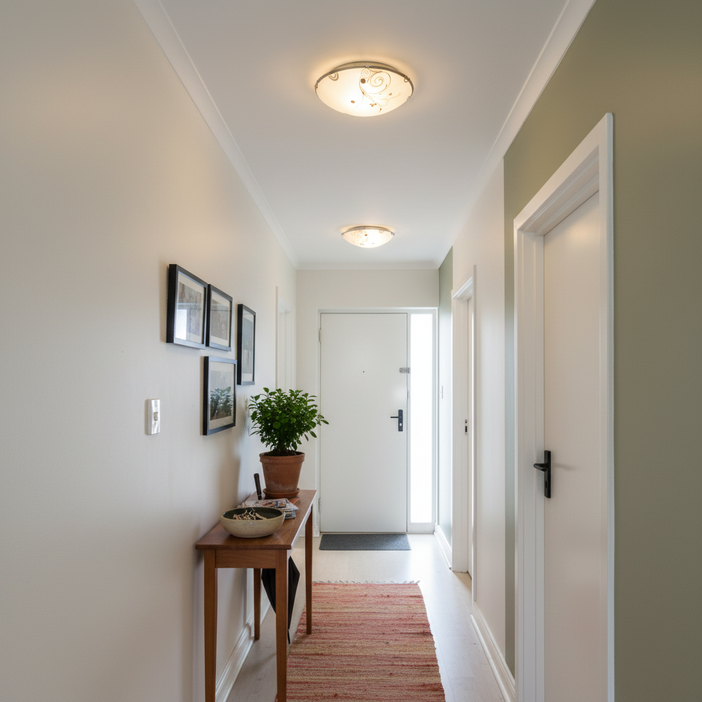 250mm Patterned Glass Ceiling Light with Chrome Clips