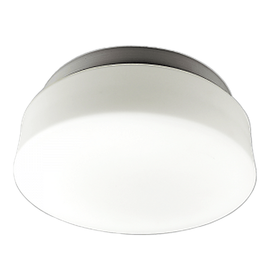 White Glass Bathroom Light - Metal Base