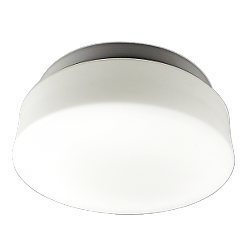 White Glass Bathroom Light - Metal Base