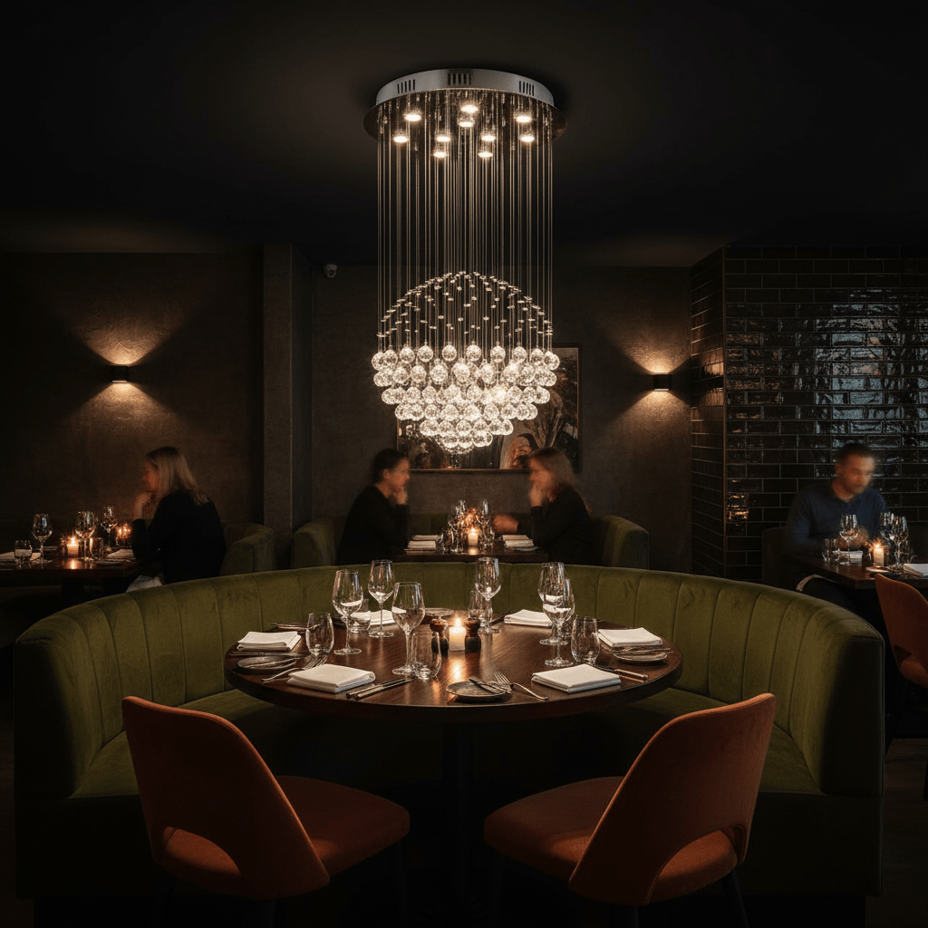 Sophie Drop Chrome & Crystal Chandelier