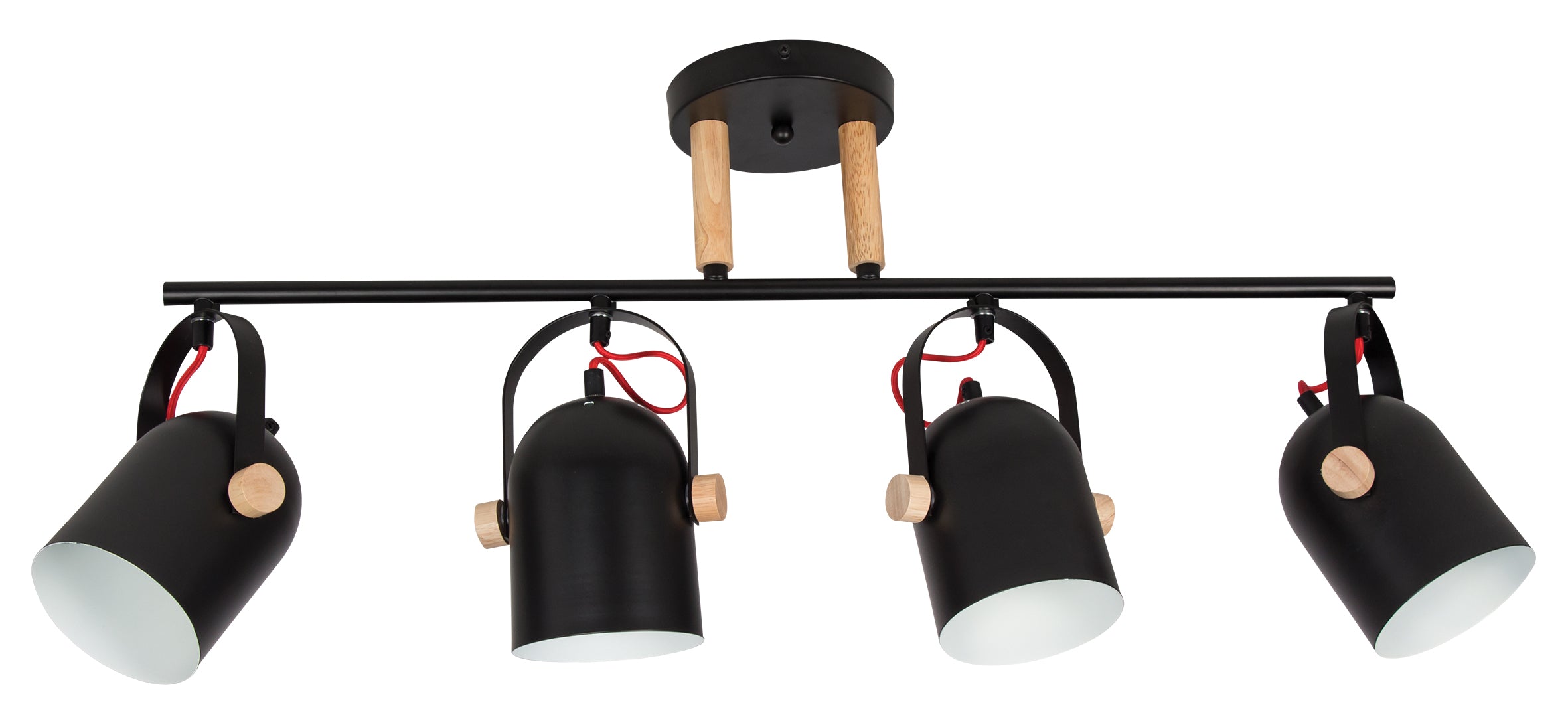 4 Light Black & Wood Ceiling Spotlight (Launch Special) - Future Light - LED Lights South Africa