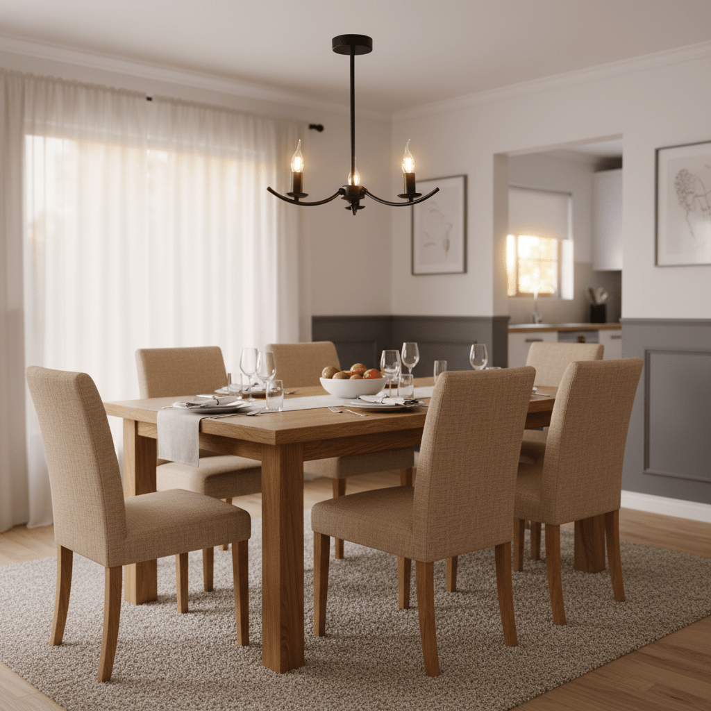 Elim 3 Light Black Chandelier