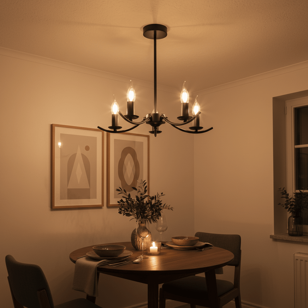 Elim 5 Light Black Chandelier