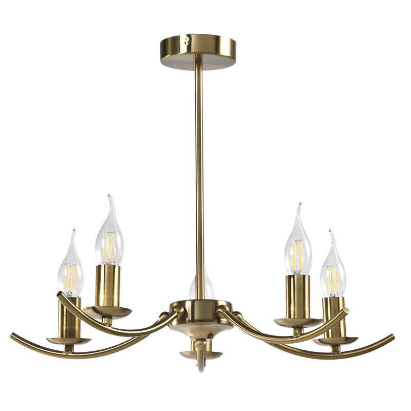 Elim 5 Light Gold Chandelier (Launch Special) - Future Light - LED Lights South Africa