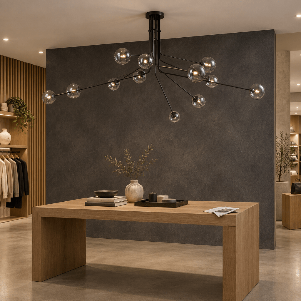 Woza 12 Light Black & Smoke Chandelier