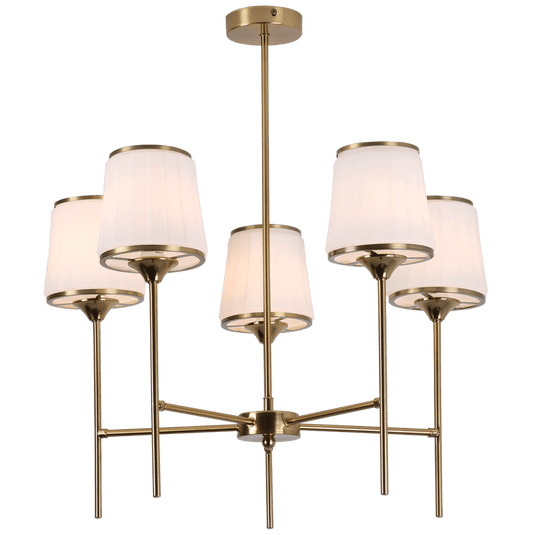 Savoy Brass & Fluted Glass Chandelier