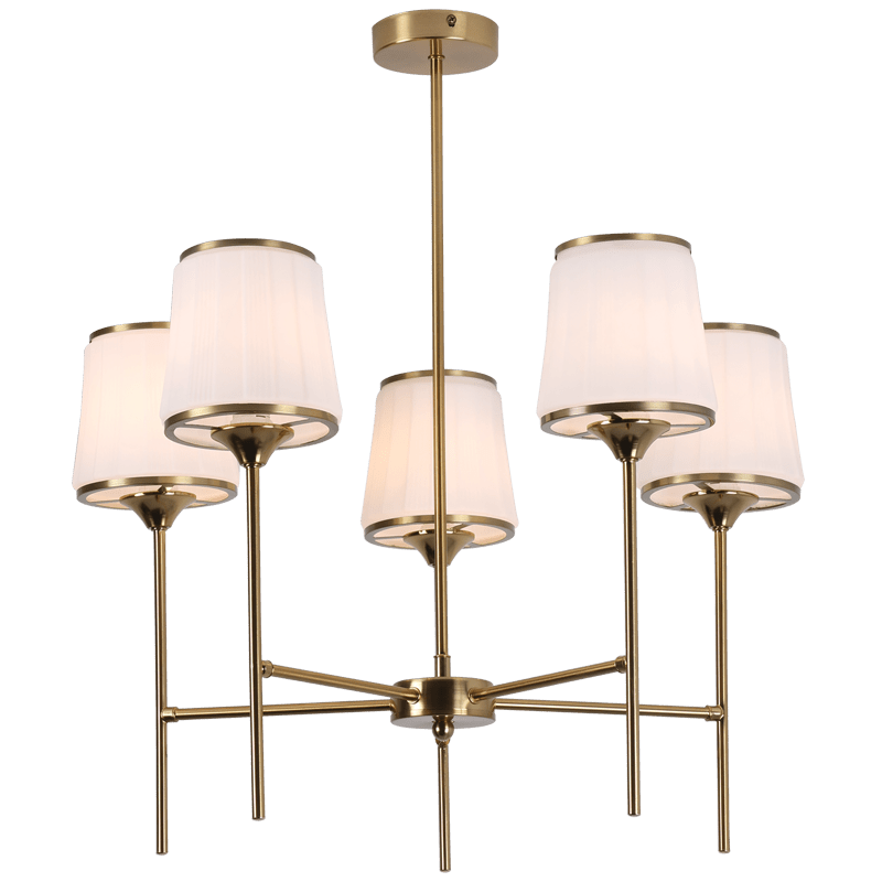 Savoy Brass & Fluted Glass Chandelier