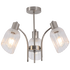 Satin Chrome Chandelier Clear Fluted Glass