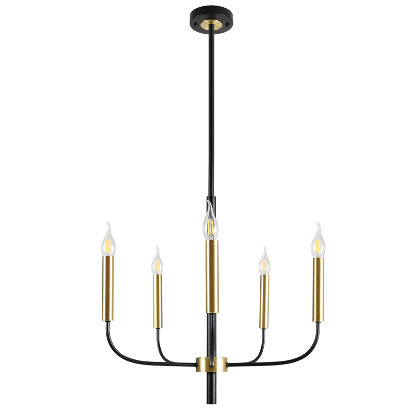 Black & Gold 5 Light Chandelier