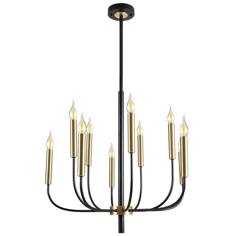 Black & Gold 10 Light Chandelier