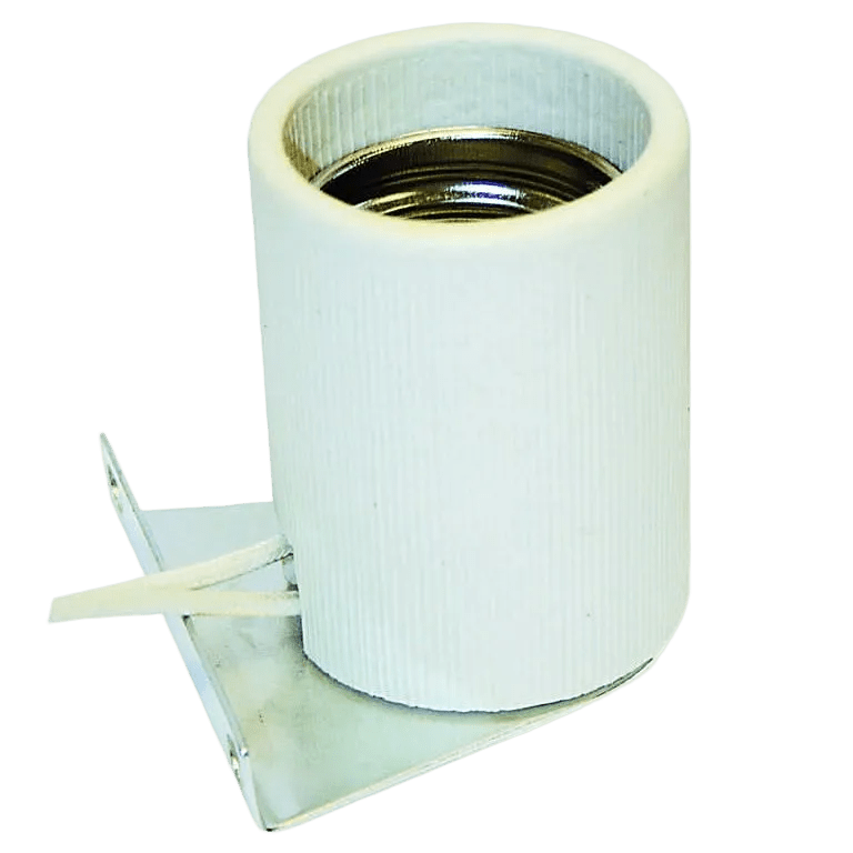 Ceramic Lamp Holder with Bracket - E40