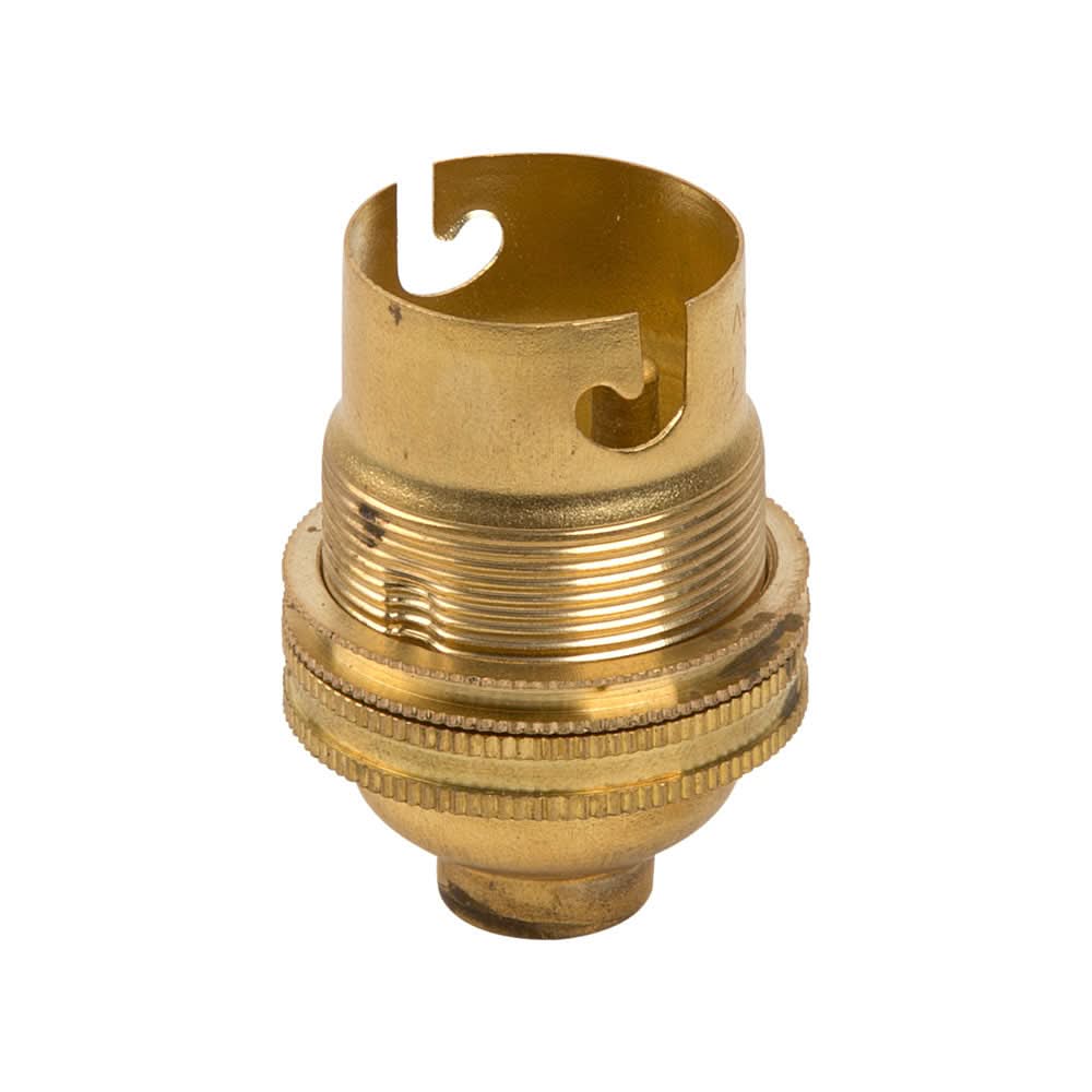 Brass B22 Lampholder 10mm Back Entry