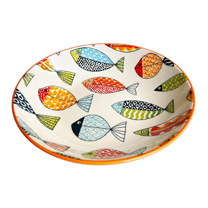 Ceramic Pasta Bowl – Colourful Fish Design decorative piece