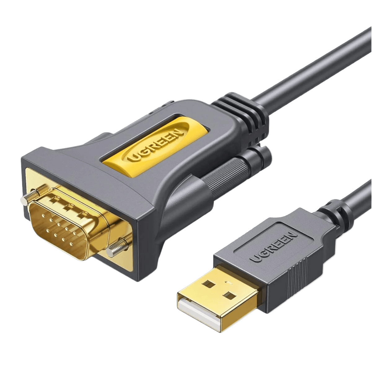UGREEN USB 2.0 to RS-232 Serial Adapter Cable (USB-A Male to DB9 Male)-Black