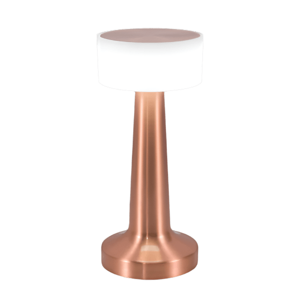 Copper LED Table Lamp - Rechargeable, Dimmable & USB Charging