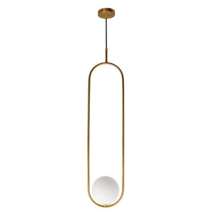 Luna Long G9 Pendant Light in gold finish