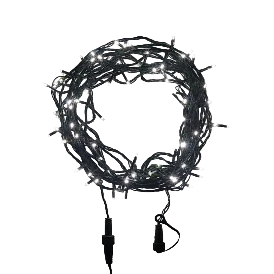 LED Fairy Lights - 12 Meter / Green Cable / Connectable - White