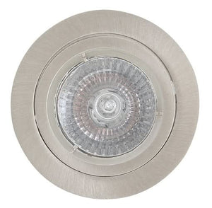Modern aluminium recessed downlight holder for GU10 bulbs, featuring a sleek design.
