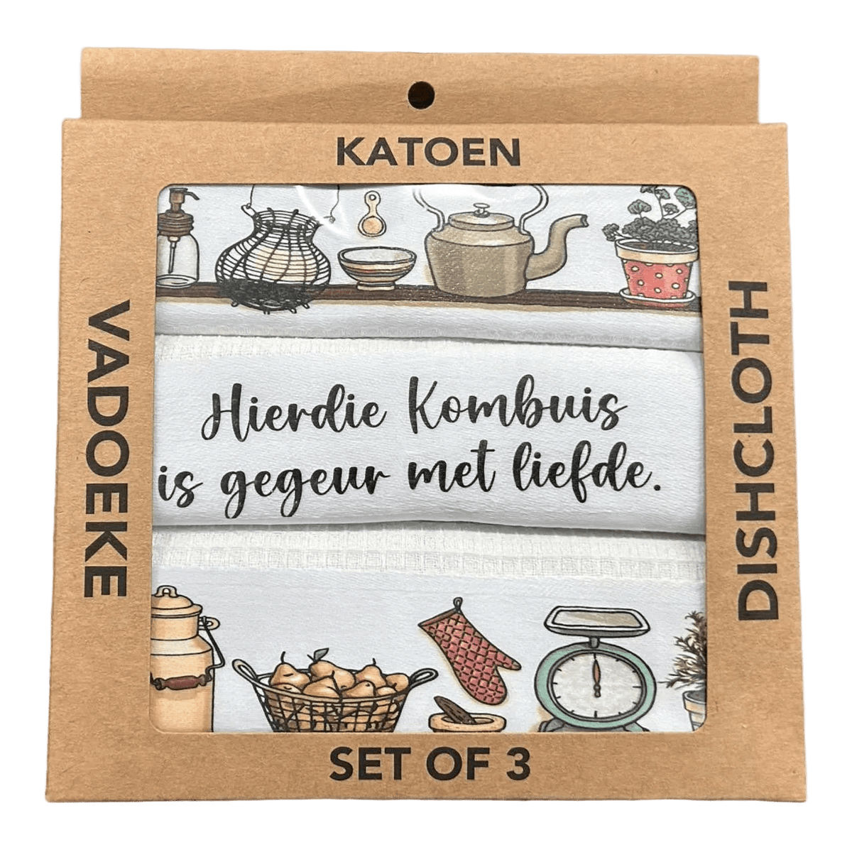 3 Pack Dishcloth Box - Hierdie Kombuis