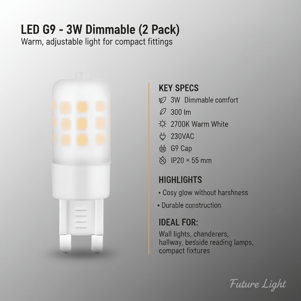 LED G9 - 3W Dimmable (2 Pack)