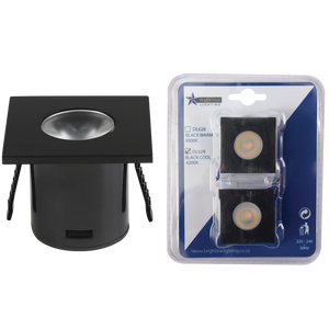 1W LED Downlight - 4200K - Black Square Star Light product image