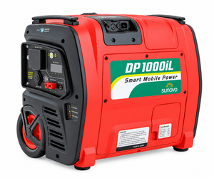 DP1000iL red and black portable power station on a white background