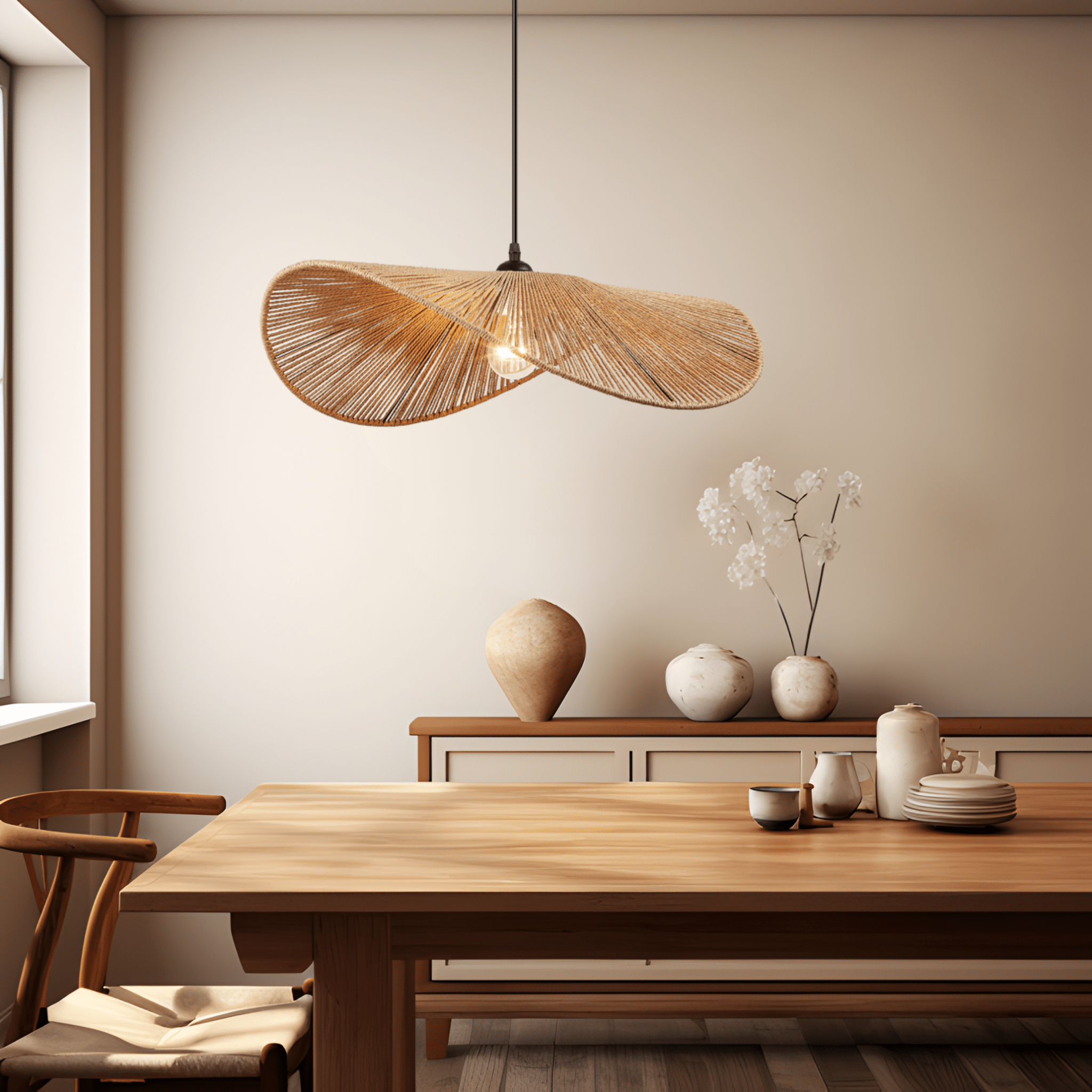 Aporia Natural Sting Rattan Pendant - Future Light - LED Lights South Africa