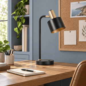 Doma black and gold table lamp in realistic home interior, scene 2