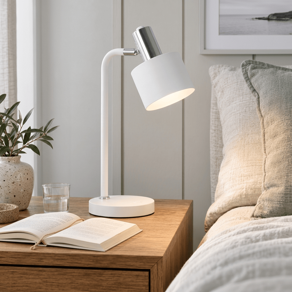 Doma White & Chrome Table Lamp