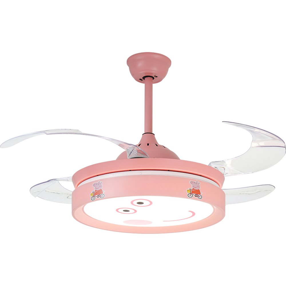 Peppa Pig Pink Retractable LED Ceiling Fan - Future Light - LED Lights South Africa