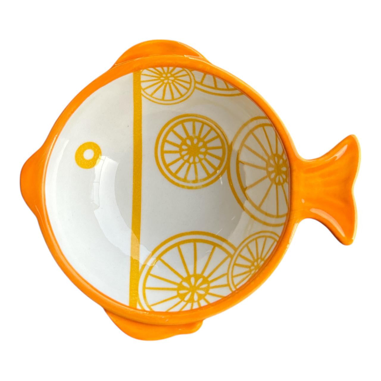 Ceramic Fish Shape Bowl - Orange Slices decorative product