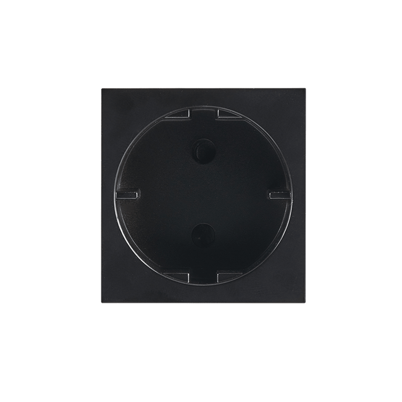 Black Modular Socket Module 16A Schuko - ECP Range