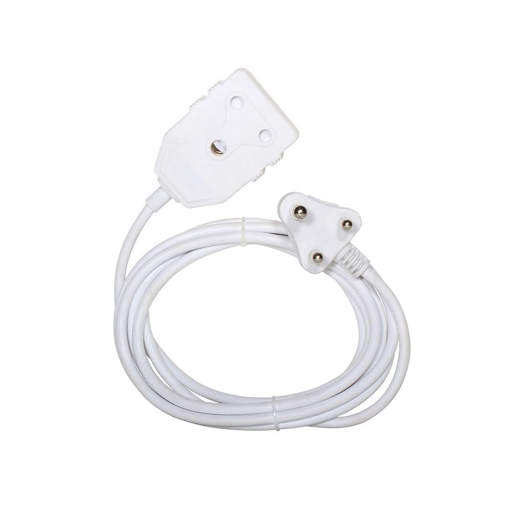 White Double Extension Cord 3m