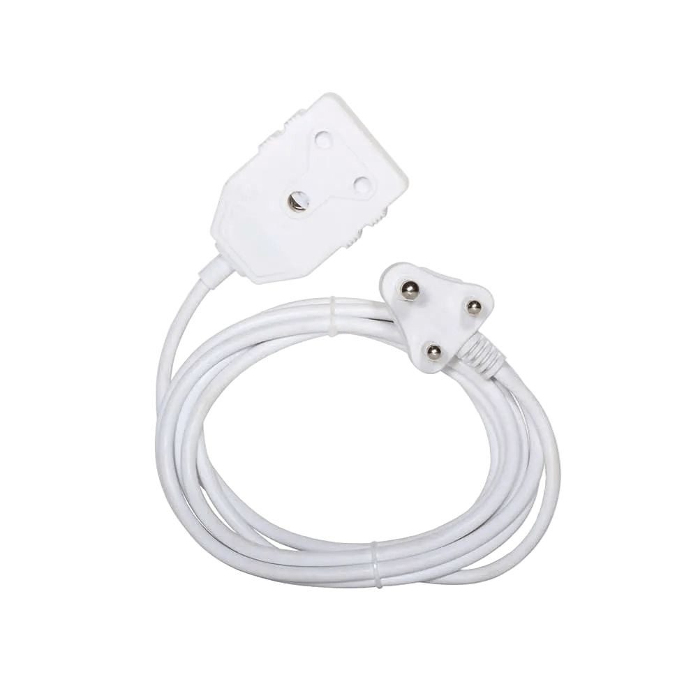 White Double Extension Cord 3m