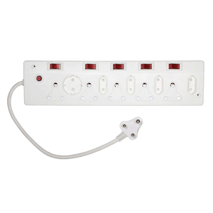 Multi Plug White - Illuminated Switches & Overload Protection