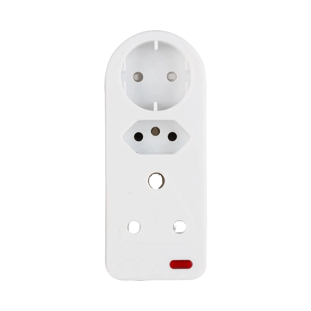 White 3 Way Adaptor with Indicator Light