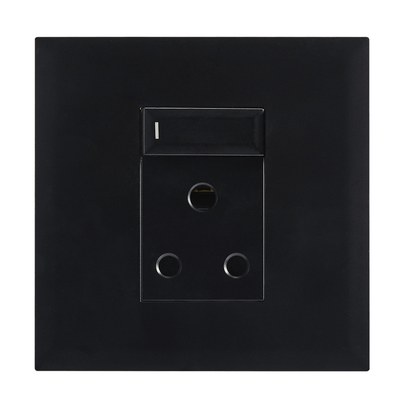Black 16A RSA Socket with Switch - 4 X 4